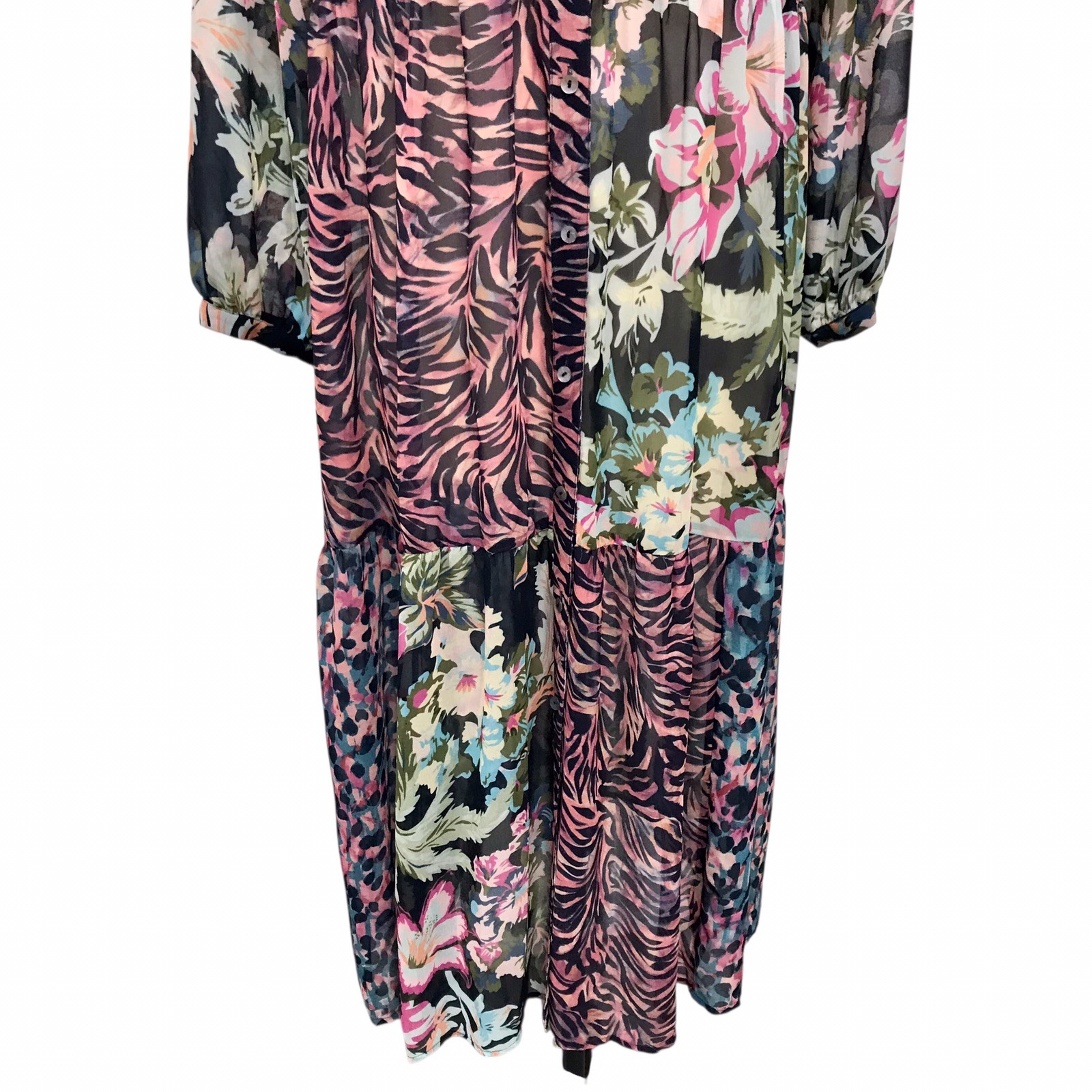 Soft Surroundings Patchwork Maxi Dress Sheer Long… - image 3