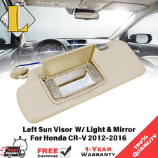 Left Driver Side Beige Sun Visor For Honda Cr-v 2012-2016 W Light Mirror