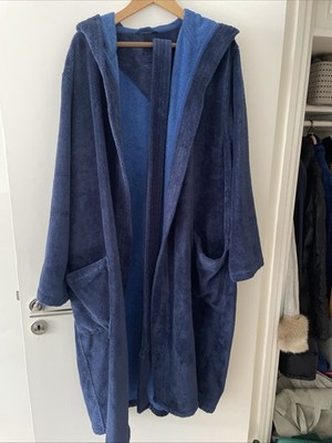 Herren-Bademantel LAGO, Velours Herren, Dunkelblau XL