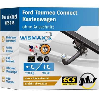 ANHÄNGERKUPPLUNG für Ford Tourneo Connect ab 22 starr GDW +7pol E-Satz ABE