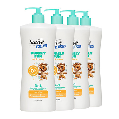 Kids Purely Fun 3 in 1 Shampoo, Conditioner & Body Wash with Oat & Honey, Tear-F