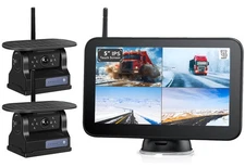 Solar Magnetic Wireless RV Backup Camera Touchscreen Monitor DVR for Trailer Car