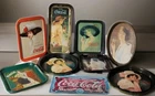 Lot Of 9 Vintage Coca-Cola Metal Trays & A Sign, READ