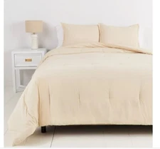 Simply Essential Garment Washed 2-Piece Twin/Twin XL Duvet Cover Set in Tan