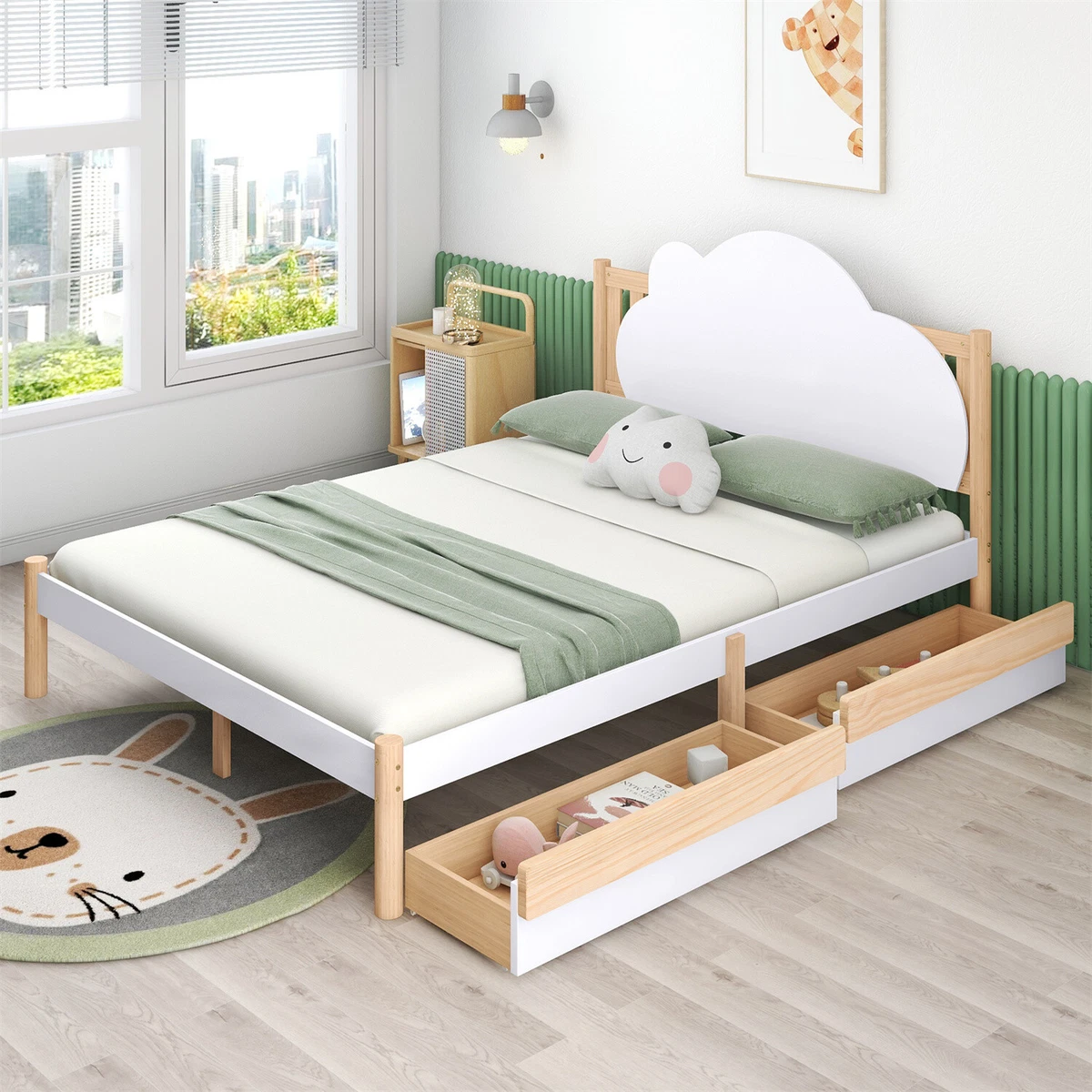Solid bed frames with storage deals