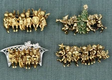 I Am Edgar Berebi  All  4 Vintage Pin brooches All In A row Angel Great price