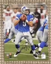 MATTHEW STAFFORD SB LVI CHAMPION AUTOGRAPH 11X14 COLOR PHOTO LIONS RAMS W/COA
