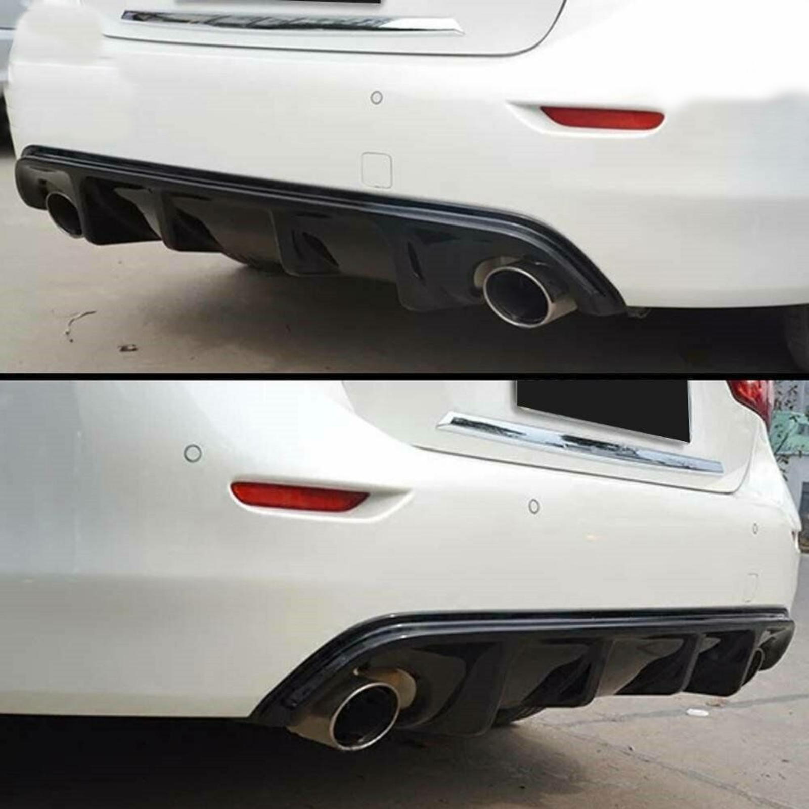 For 2014-2017 Infiniti Q50 Gloss Black Rear Bumper Lip Spoiler Diffuser ...