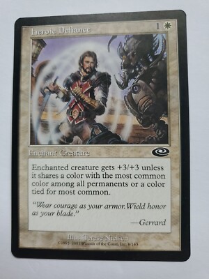 MTG Magic The Gathering Card Heroic Defiance Enchant Creature White Planeshift | eBay MTG Magic The Gathering Card Heroic Defiance Enchant Creature White Planeshift | eBay