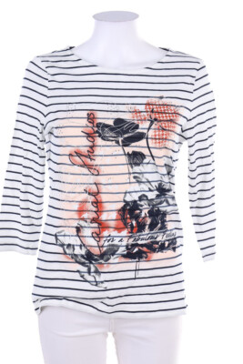 GERRY WEBER 3/4-Arm-Shirt Blumen Print D 38 weiß NEU