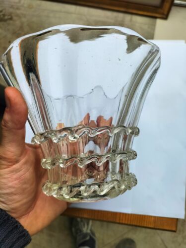 MURANO ricambio LAMPADARIO vetro trasparente coppa tazza porta lampada Ø 18 cm - Imagen 2 de 5
