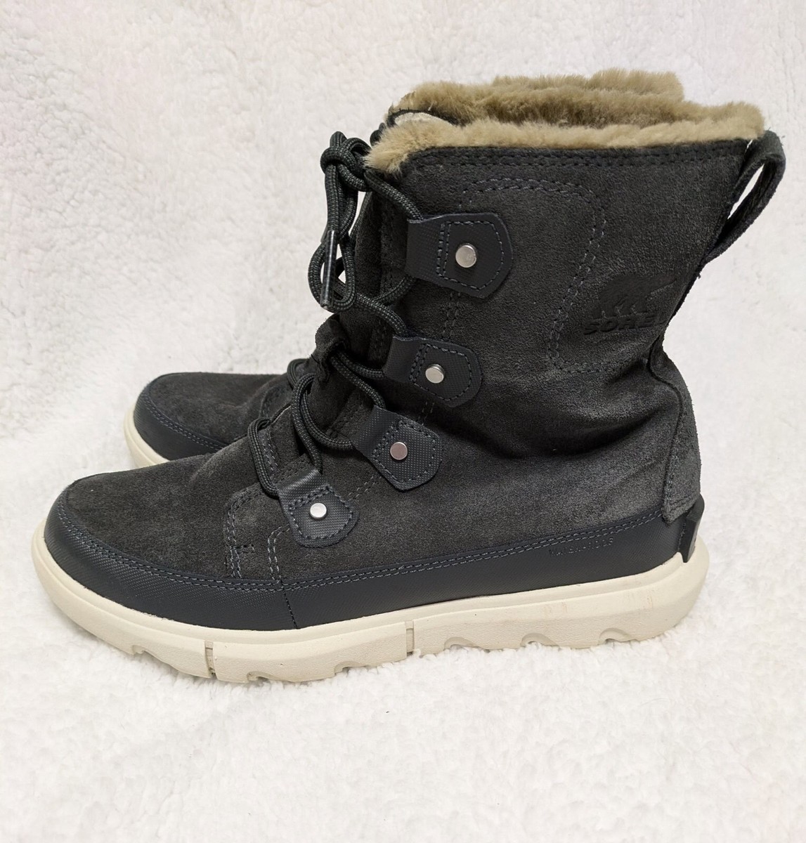 Sorel-Gray Explorer II Joan Waterproof Winter Snow Boots Womans sz