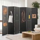 67' H Wood Room Dividers 6 Panel Pegboard Display Folding Privacy Screens Black