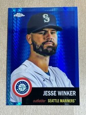 2022 Mariners Jesse Winker Topps Chrome Platinum Anniversary BLUE PRIZM REF SP