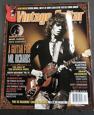 VINTAGE GUITAR Magazine 2015-KEITH RICHARDS-ROBERT 