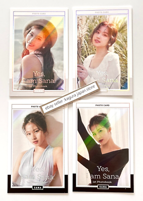TWICE Yes I am Sana White ver. & Black ver. Official Photocards ×4
