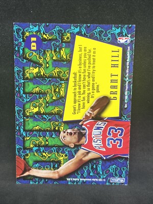 1995-96 NBA Hoops Grant Hill Dunk! Rookie RC #D1 Pistons | eBay