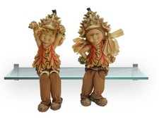 Wichtel als Set 2 Kantenhocker im Kastanien Look ca. 22cm, Figur Deko Zwerg NEU