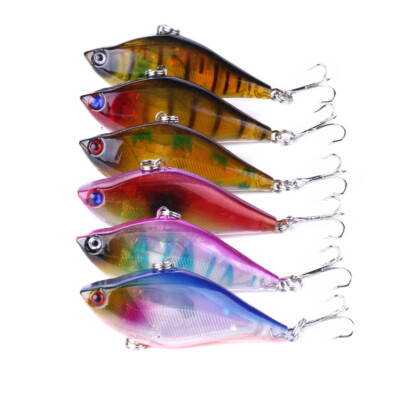6PCS Crankbaits 6cm/13g VIB Fishing Lures Hooks Bass Tackle Hard Bait Wobbler