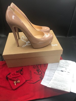 nude platform pumps