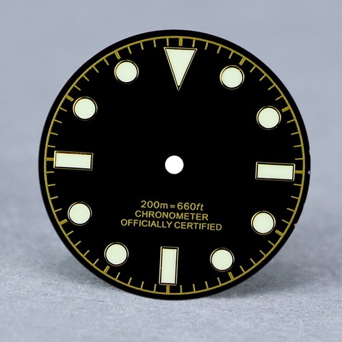 28.5mm Matte Black Dial Tudor MOD NH35//NH38 blue C3 lume No date - Picture 9 of 9