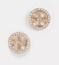 Tory Burch Double T Logo Shining Earrings Nic...