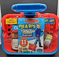Melissa  Doug Fill  Roll Grocery Basket Playset - NIB - 11 Pieces