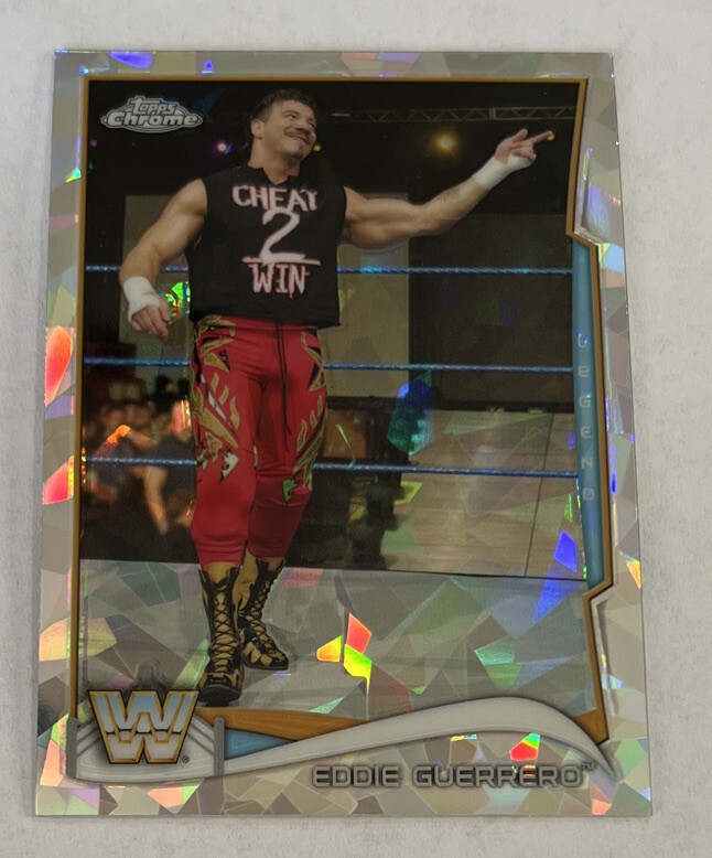 2014 Topps Chrome WWE EDDIE GUERRERO Atomic Refractor #100 Cracked Ice SP