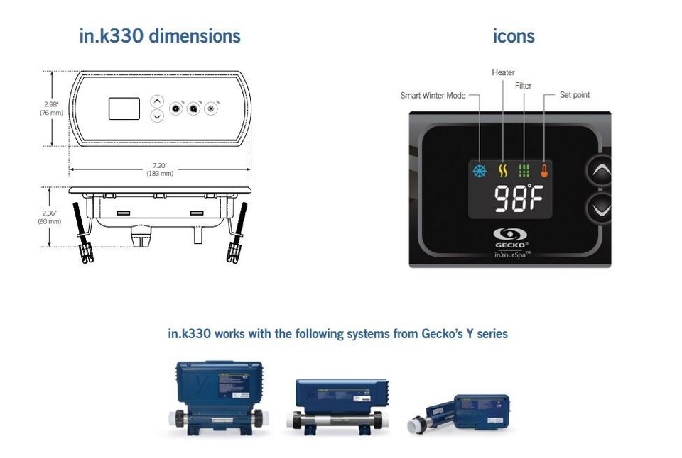 Gecko Aeware IN.K330 new topside keypad 5-buttons LCD color display in ...