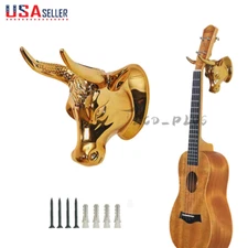 Guitar Hanger Rack Bull Art Home Instrument Display Wall Mount Hook Holder New