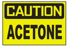 Caution Acetone Sticker Decal Sign D686