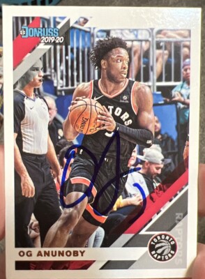 OG ANUNOBY SIGNED 2019/20 TORONTO RAPTORS DONRUSS BASKETBALL CARD NEW YORK KNICK