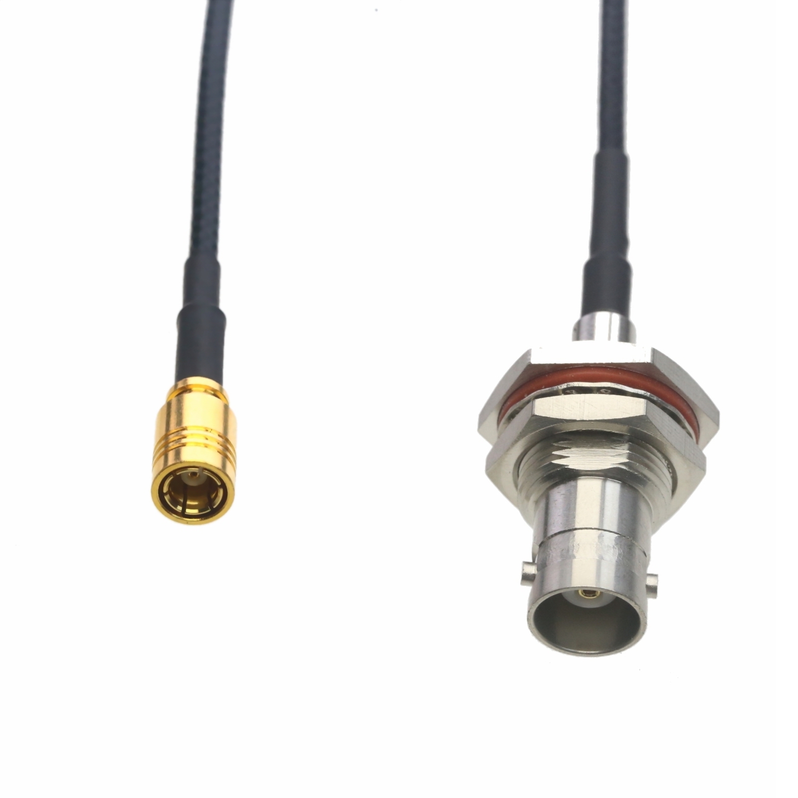 RF Cable BNC female nut bulkhead to SMB female RG316 6