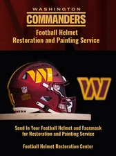 Washington Commanders Helmet & Facemask Cust SEND IN Restore & Painting Service