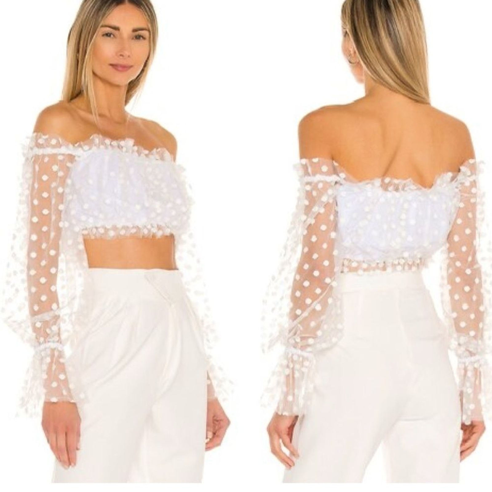 NWT Revolve Majorelle Baby Bye Bye Top in White size small