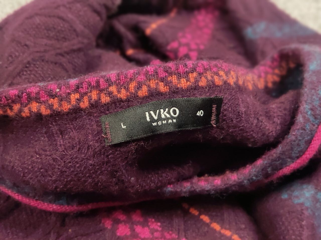 Ivko Structure pullover pattern Wool blackberry S… - image 15