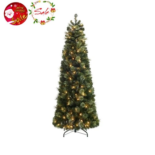 Home 6 Ft PreLit Bethel Pine Popup Artificial Christmas Tree, 150 LED, Green eBay