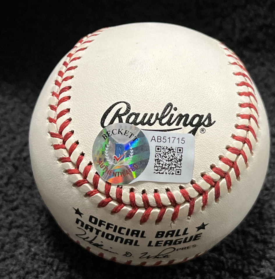 Hank Aaron Carl Yastrzemski SIGNED autographed VINTAGE ONL Baseball Beckett LOA - Image 4 of 4