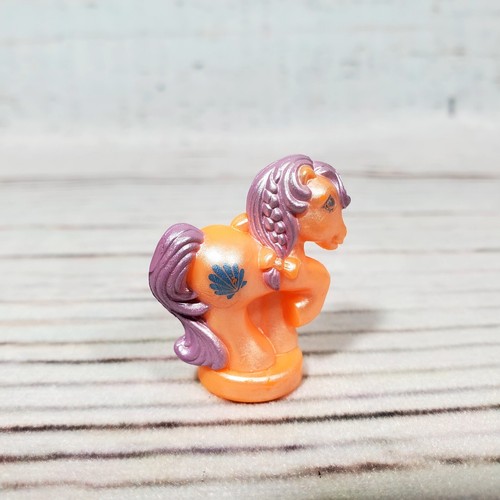 Vintage My Little Pony G1 MLP Pretty 'n Pearly Pearlized Petite Pony Mini Orange - Picture 3 of 7