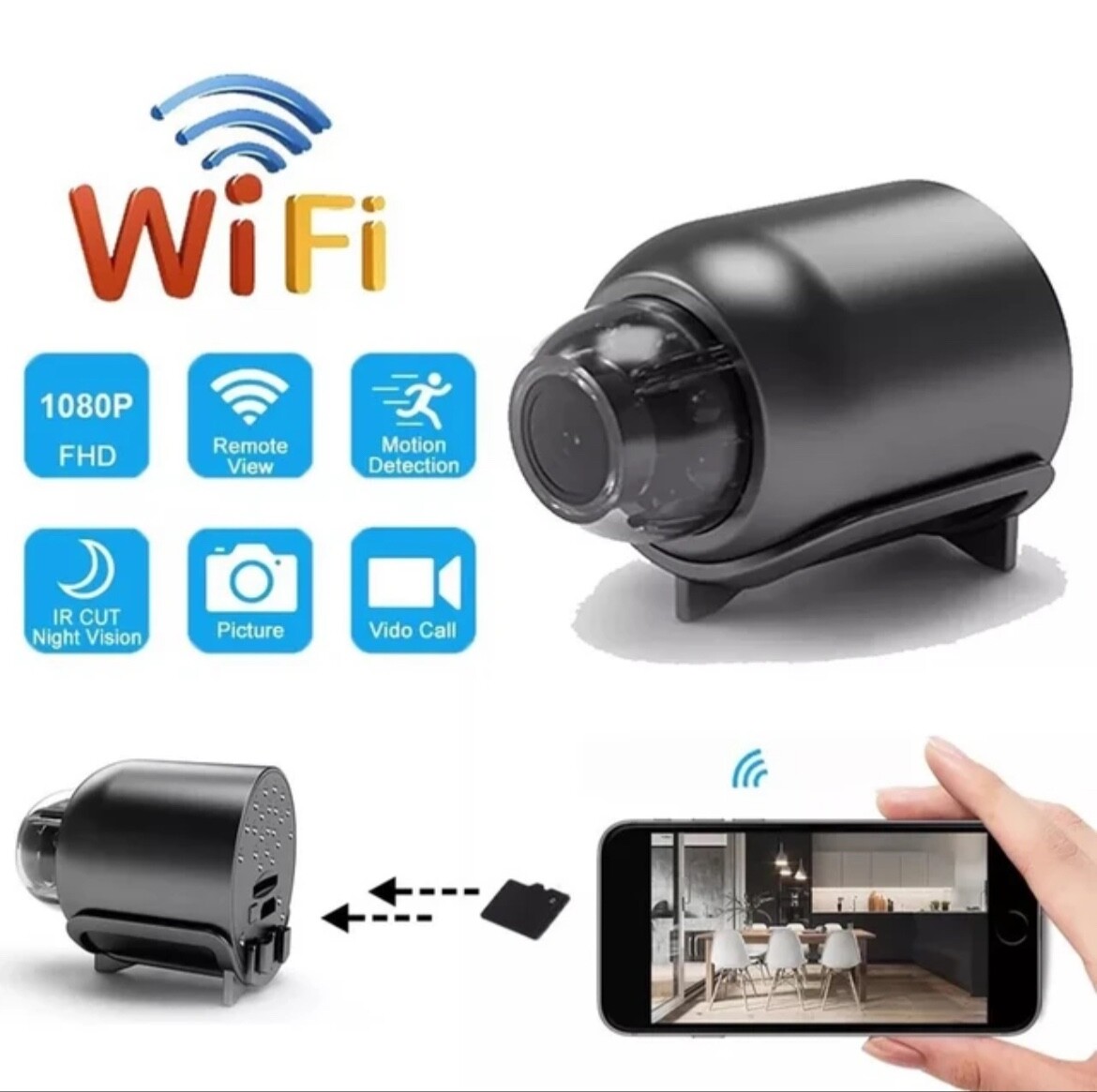 Compact HD 1080P Wireless WiFi Camera for Baby and Pet Monitoring-image