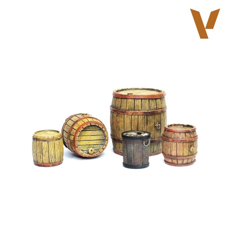 Wooden Barrels - Scale 1:35 - Terrain & Accessories - Acrylicos Vallejo