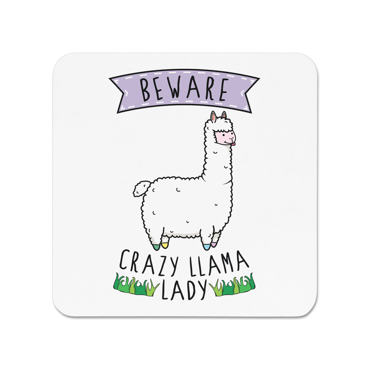 Beware Crazy Llama Lady Fridge Magnet - Funny Animal