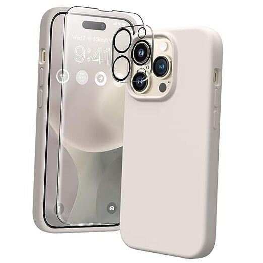 for iPhone 14 Pro Max Case Silicone, Compatible with MagSafe, with 2X A-Stone