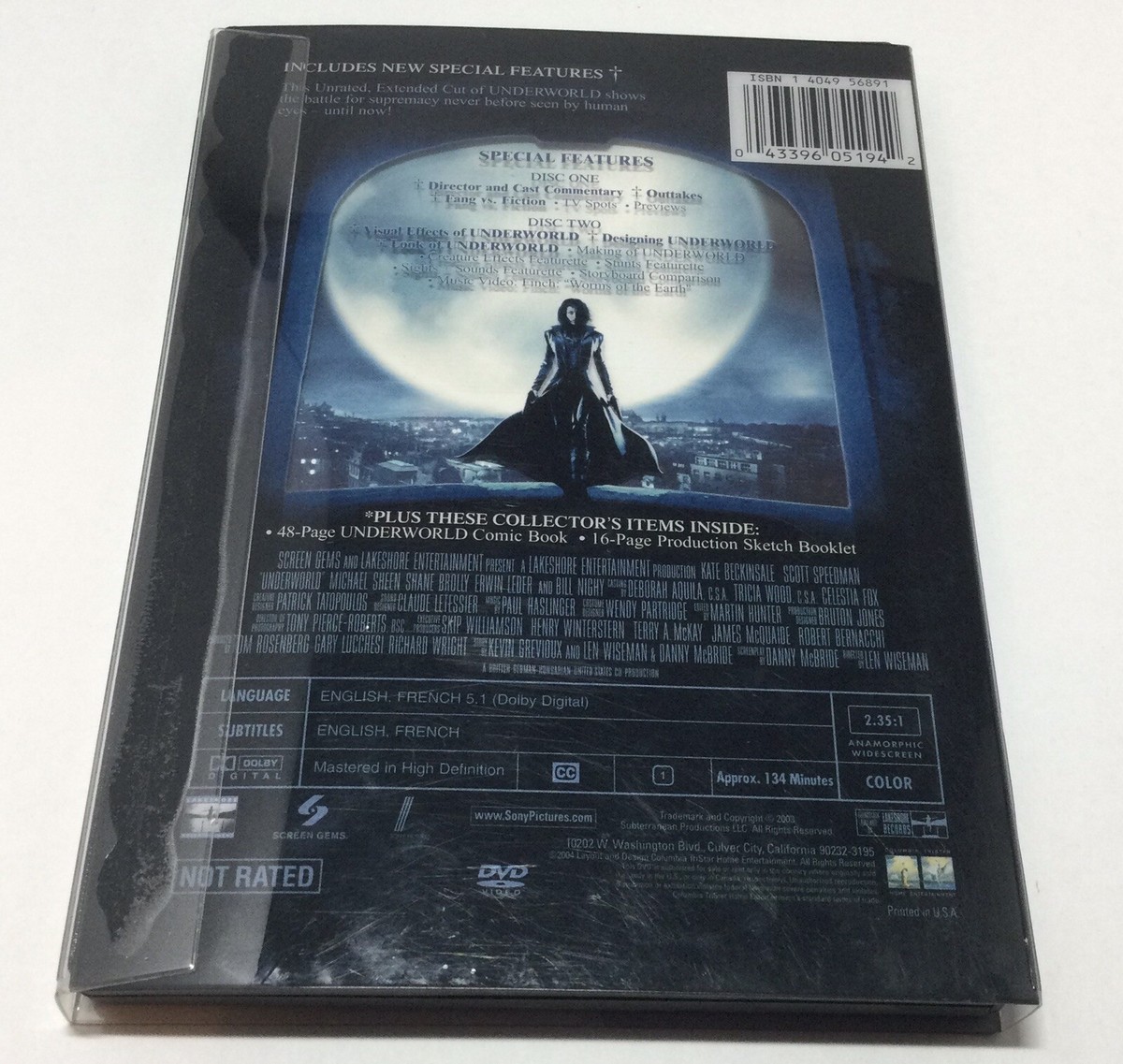 Underworld Kate Beckinsale 2 Disc Unrated Extended Cut DVD
