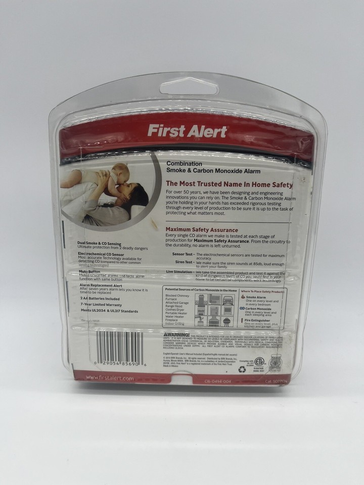 First Alert SCO7CN Combination Smoke and Carbon Monoxide Alarm Battery Operated 151903485224 eBay