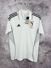ADIDAS GERMANY TEAM D POLO SHIRT BUNDESWEHR 2025 OLYMPIC WHITE MEN SIZE M