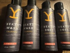 FOUR Yellowstone Wild Willies Beard Wash Shampoo  Conditioner 4oz ea FRESH
