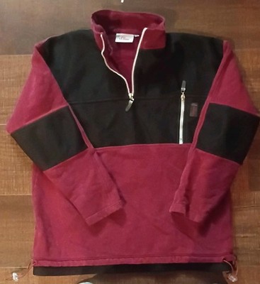 s.Oliver XL Red Black Fleece Cotton 1/4 Zip Mock Neck Pullover Sweatshirt Men