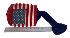 American Flag Fuzzy Golf Club Head Cover 1 Wood Red White Blue Acrylic