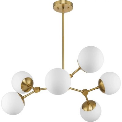 Progress Lighting P400308-109 Haas 6 Light 34 inch Chandelier in Brushed Bronze